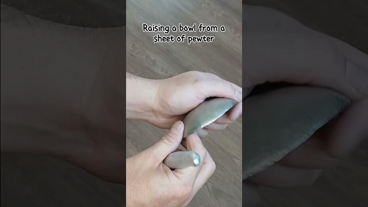 Raising a bowl from a sheet of pewter