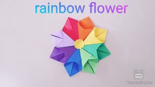 무지개꽃 종이접기/쉬운 종이꽃 만들기/아이방 꾸미기/어린이집 유치원 환경구성/rainbow flower/origami paperflower