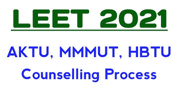 ACTU, HBTU, MMMUT LEET 2021 Counseling Process @PolytechnicPathshala