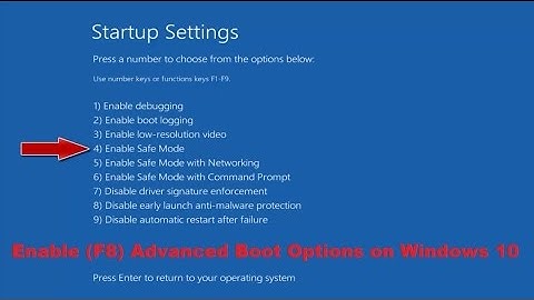 Enable F8 Safe Mode Boot Menu on Windows 10
