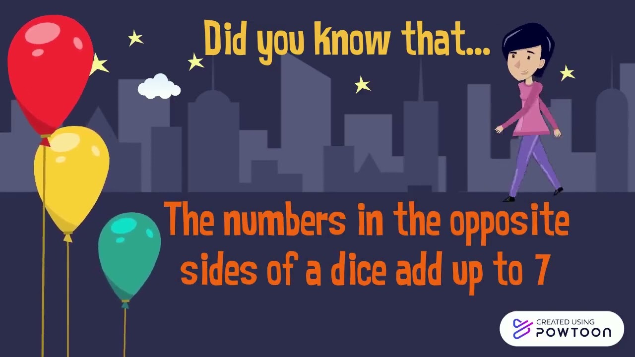 What is the total of the dice's opposite sides YouTube