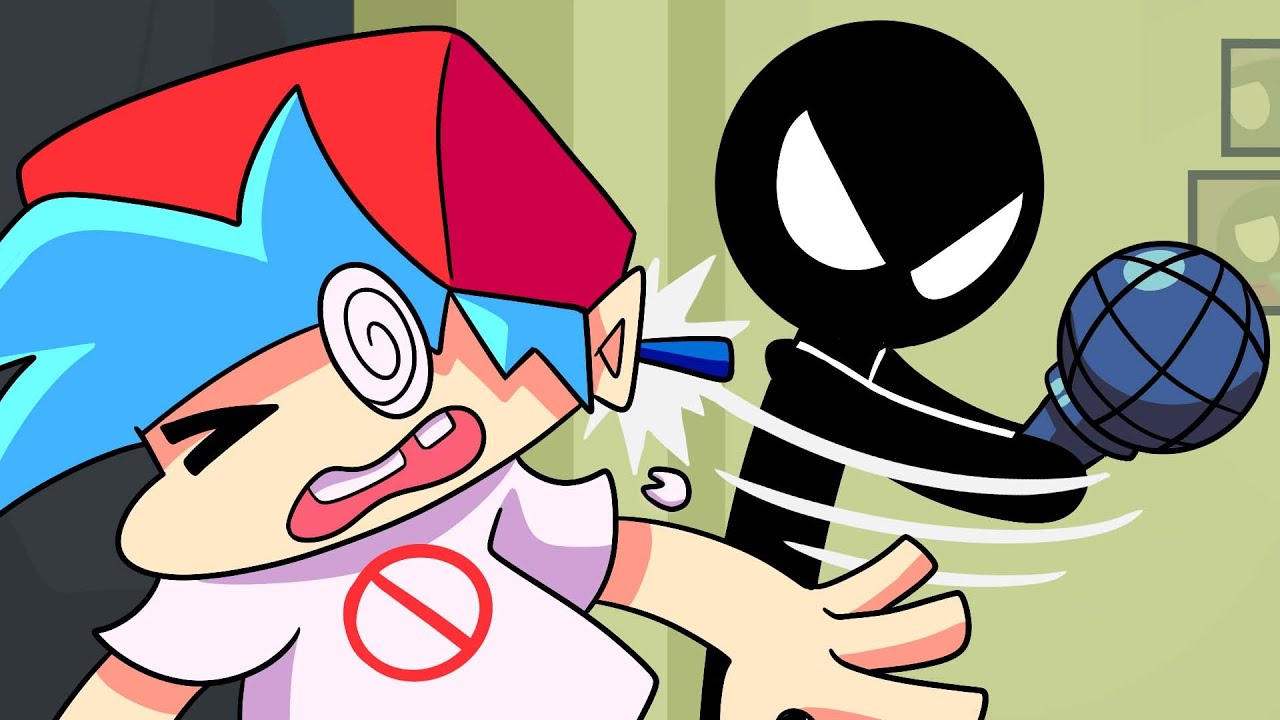 Download BOYFRIEND vs. STICKMAN?! Friday Night Funkin' Logic | Cartoon Animation