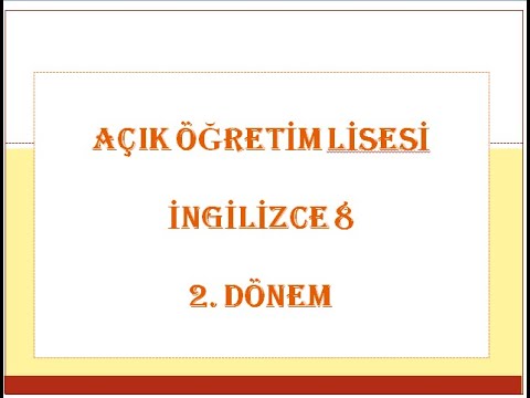 İNGİLİZCE 8 2  DÖNEM