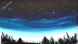 sky painting acrylic night easy beginners midnight