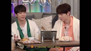 Every time Minhyun dropped a food in front of Jonghyeon 🦊💬🐢