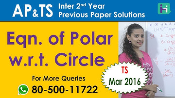 HelloClass | AP/TS Circle: Equation of Polar | 2 Marks - 26