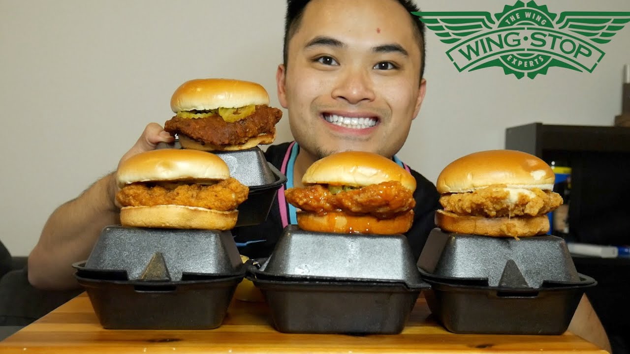 WINGSTOP CHICKEN SANDWICHES MUKBANG! WINGSTOP MUKBANG YouTube