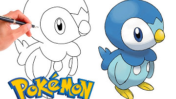How To Draw PIPLUP POKEMON #393 | Generation 4