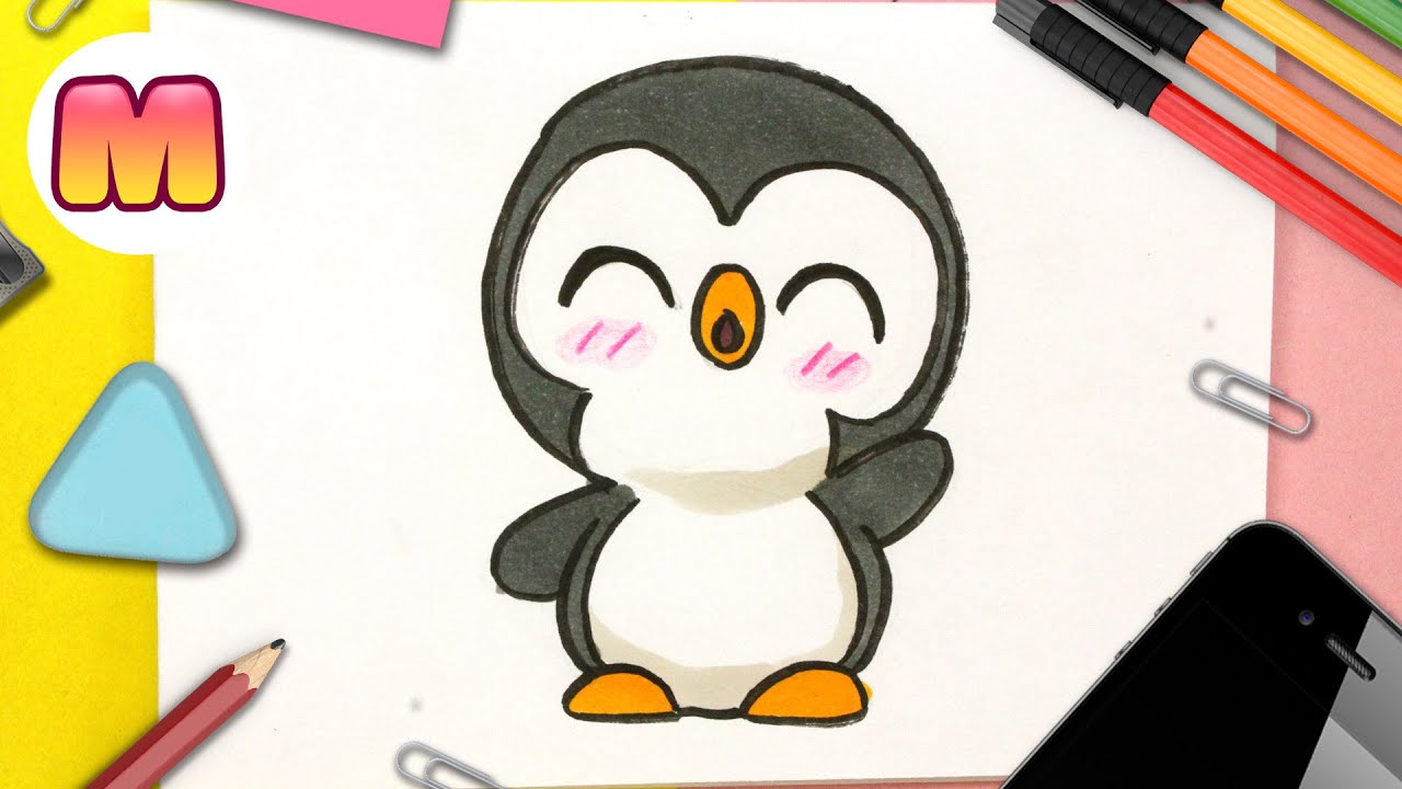 COMO DIBUJAR UN PINGÜINO KAWAII PASO A PASO - Dibujando un pingüino - Como  dibujar animales kawaii - thptnganamst.edu.vn