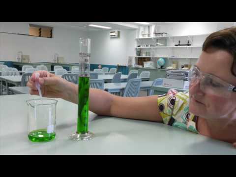 Measuring liquid in a measuring cylinder