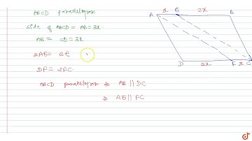 ABCD is a parallelogram. E is a point on BA such that `BE =2 EA` and F is a point on Do such th...