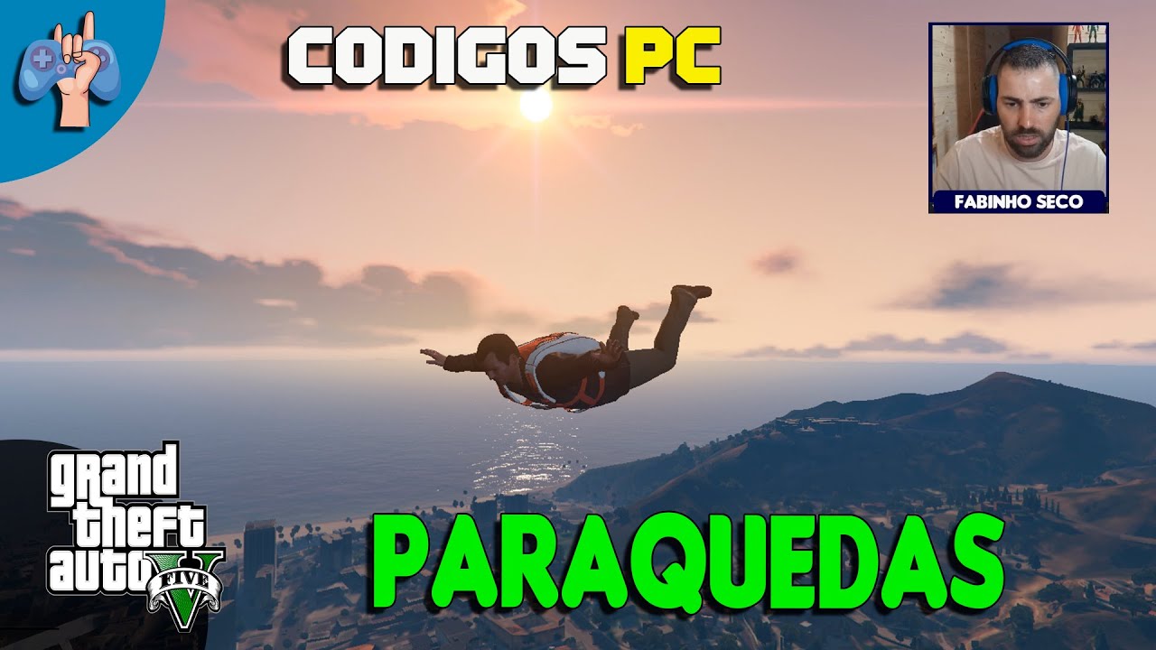 GTA 5 codigo do paraquedas / manha do paraquedas (pegando paraquedas no  mapa )- Fabinho Seco 