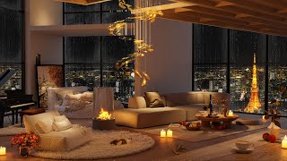 4K Cityscape Rhapsody ~ Luxury Apartment Sanctuary with Jazz Melodies for Relax, Work, Sleep