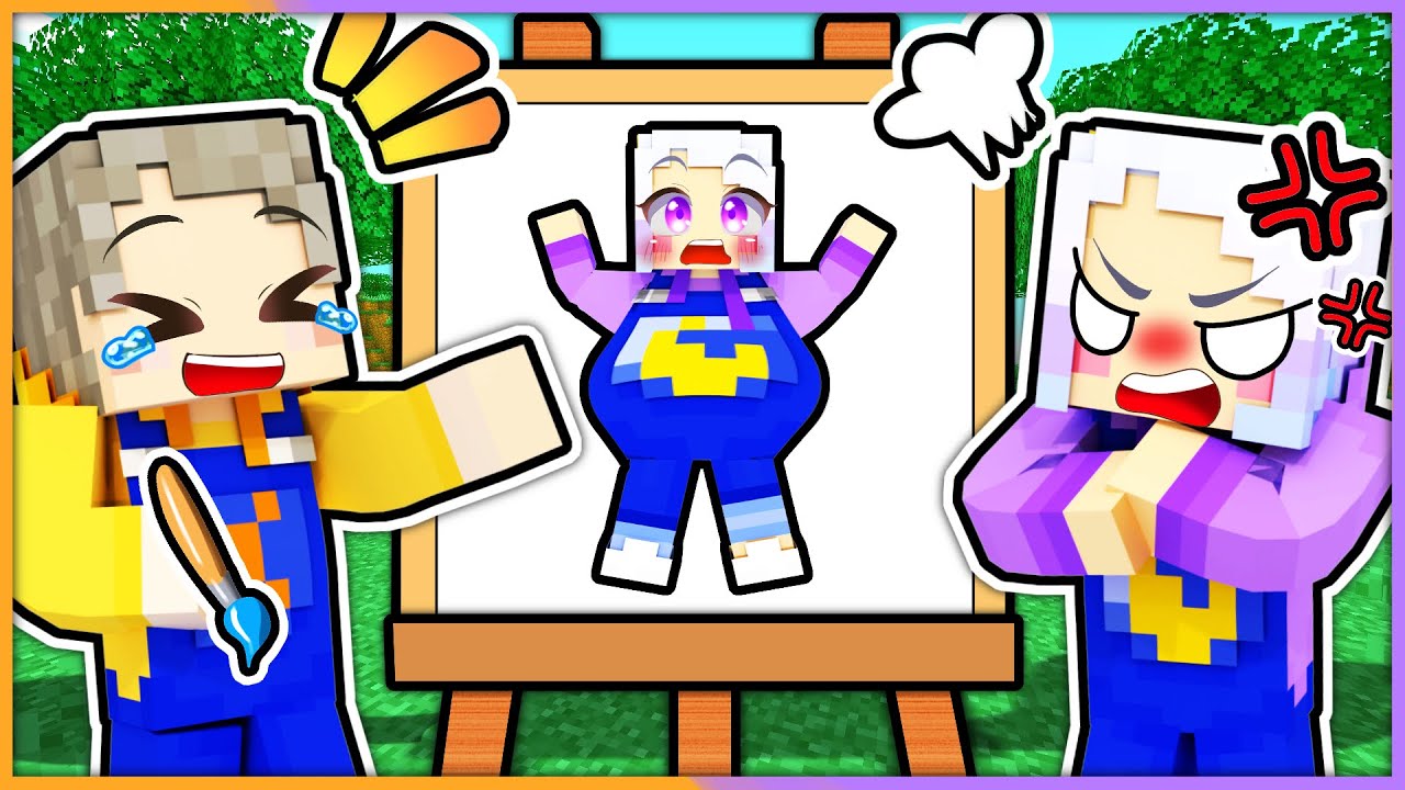 お絵描き伝言対決！太った友達を書いちゃった！？【 マイクラ / まいくら / Minecraft 】
