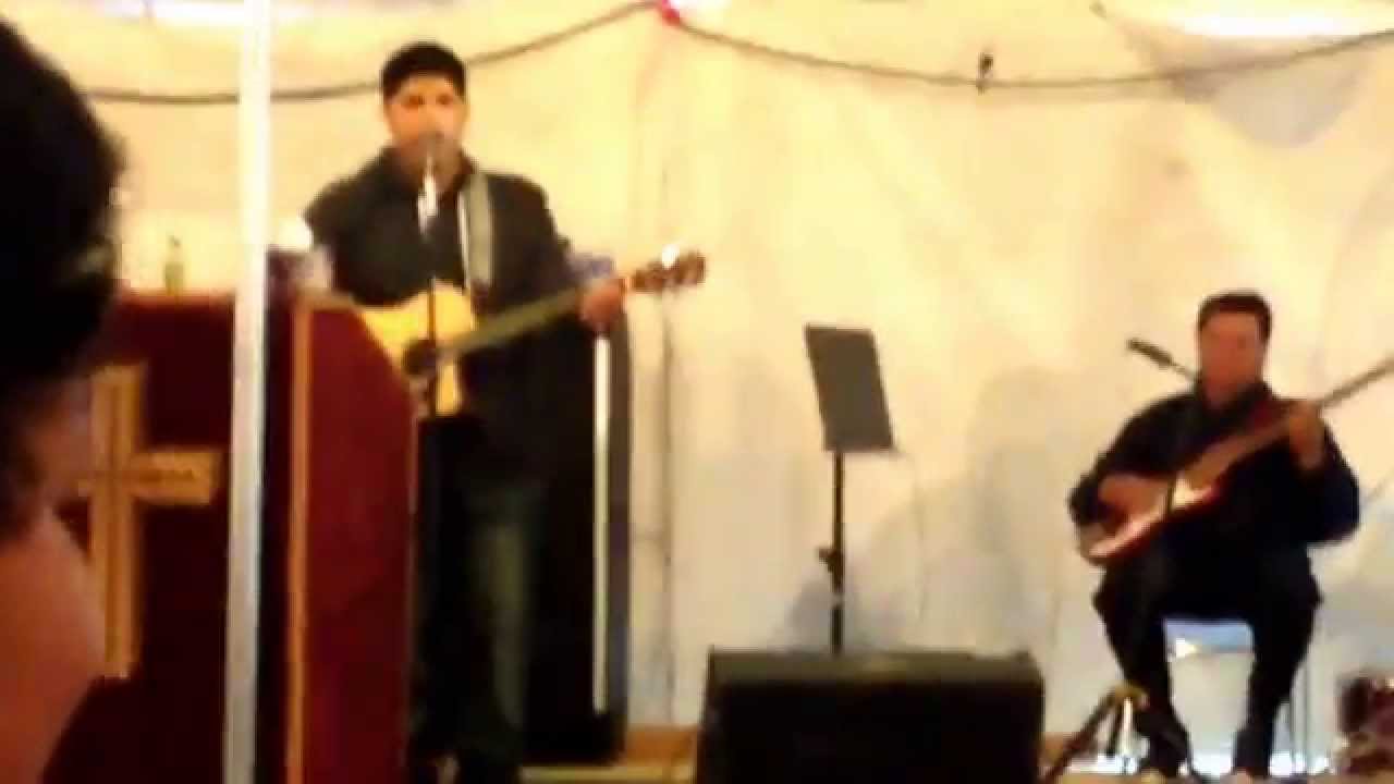 Malcolm Catcheway Singing at Keewaywin Camp Meeting 2014