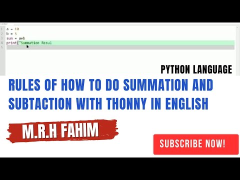 Summation And Subtraction Rules Using Thonny ( Python Language) - YouTube