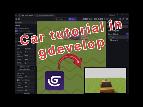 Car game tutorial in Gdevelop.