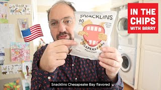 Famous 🇺🇸 Chesapeake Bay flavored Snacklins plant crisps (vegan cracklins) on In The Chips with Barry Wealth