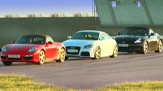 Audi TT RS vs Porsche Boxter S vs Nissan 370Z #TBT  Fifth Gear