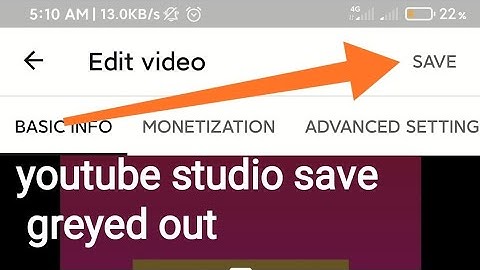 youtube studio save greyed out | not saving | not working