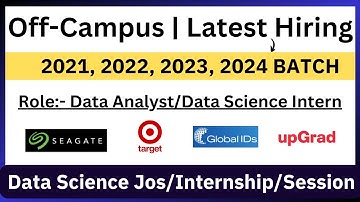 Latest Off-Campus Hiring | Role:- Data Science/Data Analyst/ Intern 2021, 2022, 2023, 2024 BATCH