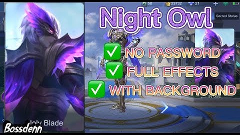 NEW!! Script Skin Gusion Night Owl (NO PASSWORD) IOS JAILBREAK