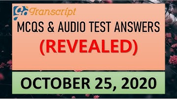 GoTranscript MCQ Test Answer, October 25, 2020 (1000% Correct Solution)