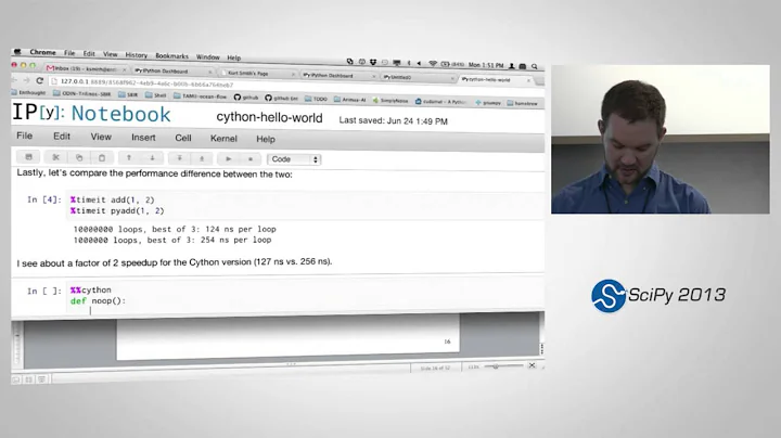 Cython: Speed up Python and NumPy, Pythonize C, C++, and Fortran, SciPy2013 Tutorial, Part 1 of 4