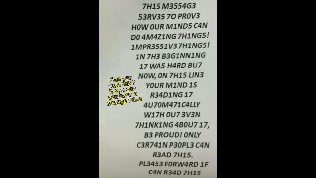 If You Read This You Are