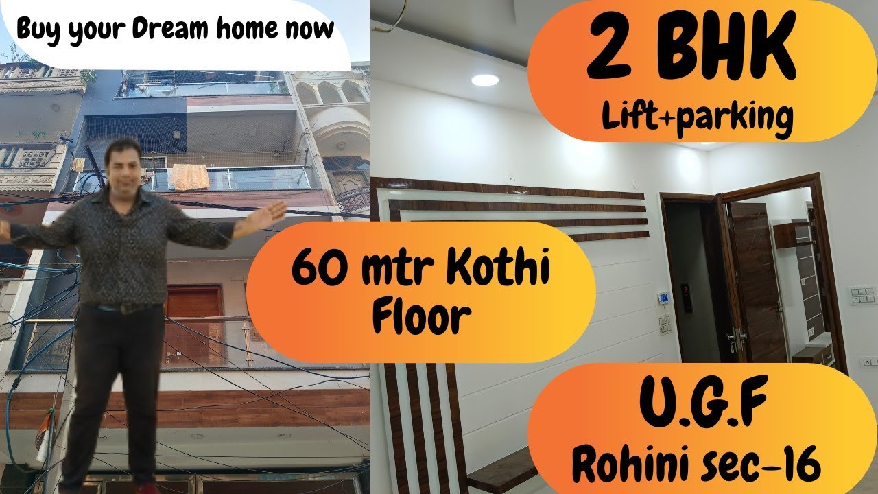 2 BHK KOTHI FLOOR in Rohini sector 16. 60 mtr area . DDA land free hold