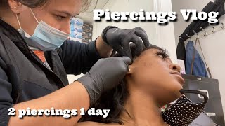 COME GET PIERCINGS W/ ME | Forward Helix & Conch | Vlog