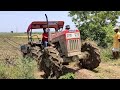 Swaraj 855 fe 4 x 4 in trolley load on the mud 