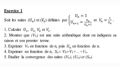 Exercice Corrigé : Suites Numériques. Avec Doumbia