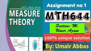mth644 assignment no 1 unique solution ✌️🥳 ||mth644 assignment 1 section M. umer Azam correct sol ||