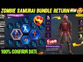 Zombie Samurai Bundle Return 💥😮 | Angelic Pant Return Event | free fire new event | ff new event