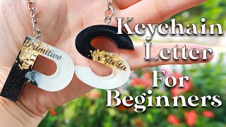 2 Color Epoxy Resin Keychain for Beginners | resin letters keychain | resin letter keychain tutorial