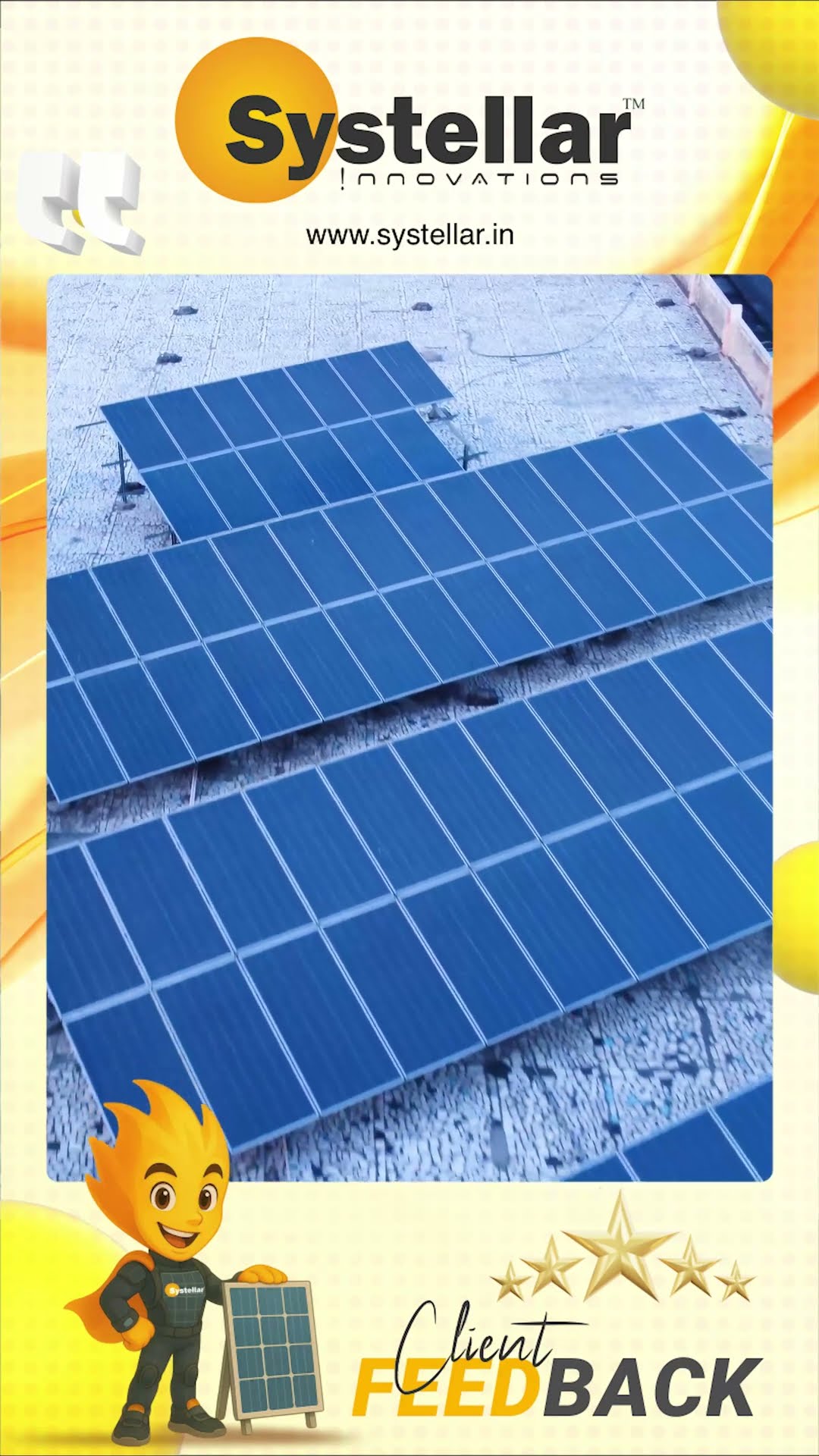 Systellar सोलर ग्राहक वीडियो समीक्षा 2