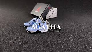 mini shoe AJ 4 Air Jordan 4 Retro University Blue 3d sneaker keychains with box wholesale
