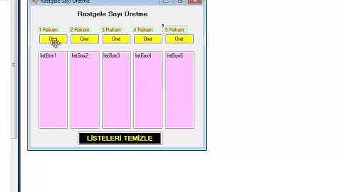 C# Form Rastgele Sayı Üretme - Random Komutu