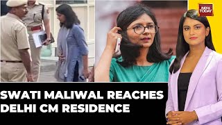 Swati Maliwal Reaches Delhi Cm Kejriwal's Residence Along With Delhi Cops To Recreate The Incident