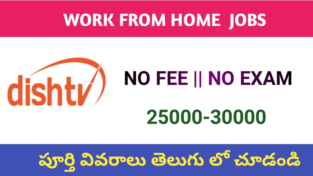 Work From Home Jobs 2021 Dish Tv Work From Home jobs In Telugu