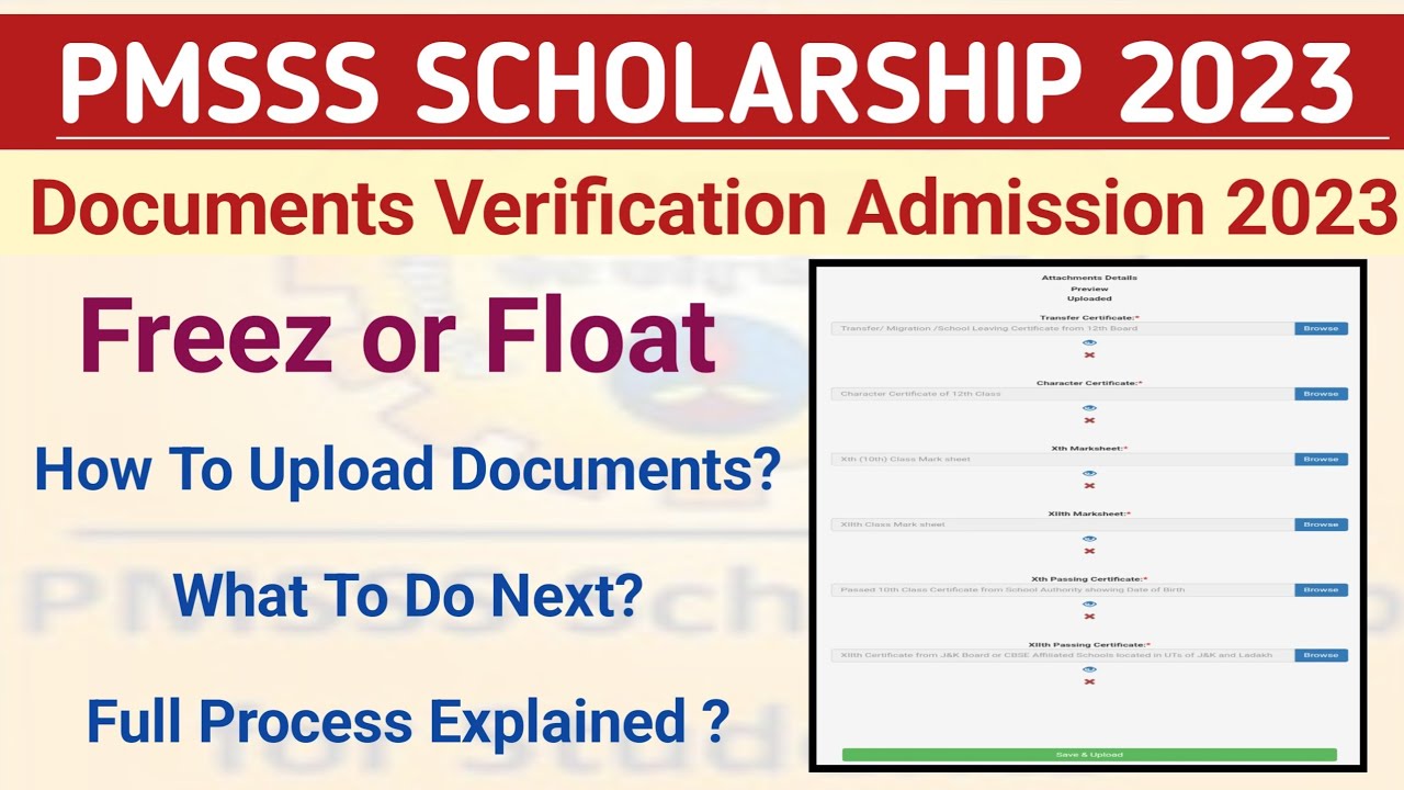 PMSSS Admission 2023 Documents Required Freez Or Float What After Pmsss admission 2023 documents required freez or float what after