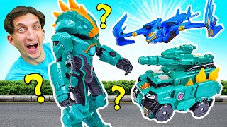Видео про игрушки из мультиков Диностер - Что Динозавр делает в городе?! Игры для детей с роботами