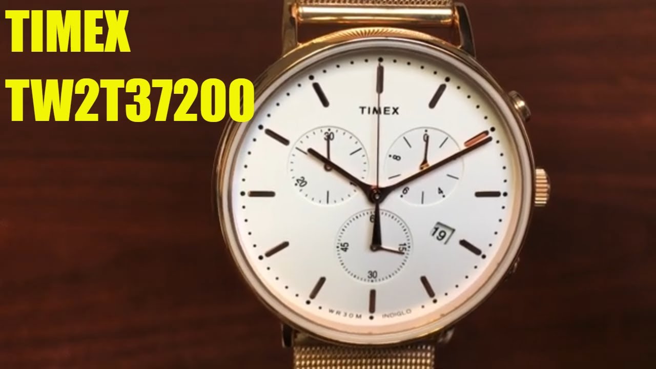 Timex Fairfield Rose Gold Chronograph Watch TW2T37200 - YouTube