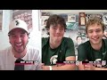 Jonny Lazarus talks with USHL Alumni Mason West and Jack Hextall