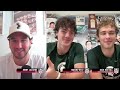 Jonny Lazarus talks with USHL Alumni Mason West and Jack Hextall