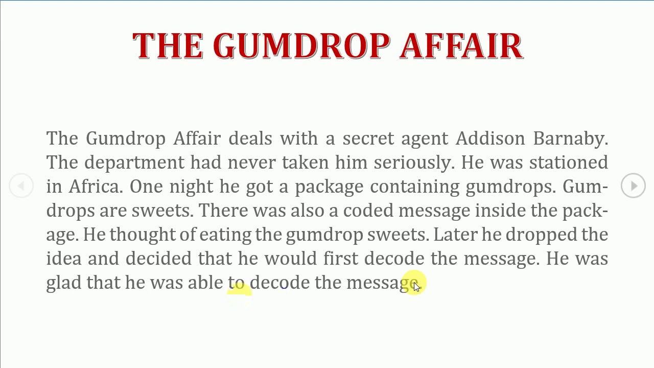 The Gumdrop Affair Short Story Class 12th JKBOSE NCERT YouTube