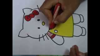 drawing kitty hello easy draw simple steps