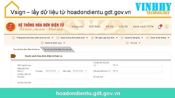 Vsign - lấy dữ liệu từ hoadondientu.gdt.gov.vn