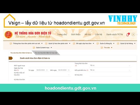 Video Vsign - lấy dữ liệu từ hoadondientu.gdt.gov.vn - youtube